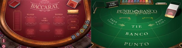 baccarat och punto banco layouter
