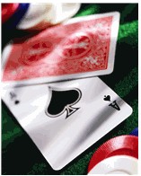 kort och marker på casinobord